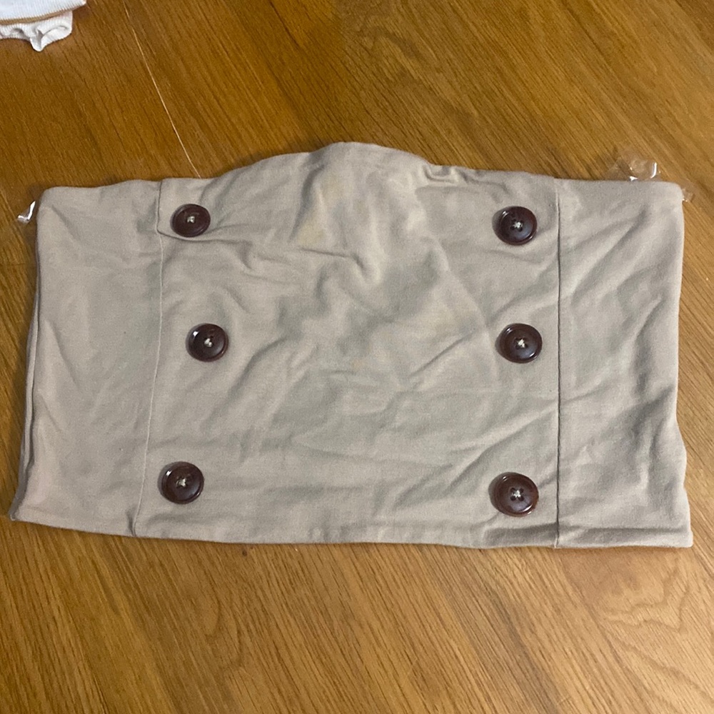 Hearts & Hips Brown Button Tube Top